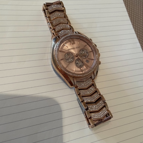 Michael Kors MK 6730 Women’s Chronograph Whitney Rose Gold-Tone Watch - Picture 14 of 16